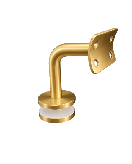 SOPORTE TIPO J MURO-PASAMANOS ORO MATE ACERO INOXIDABLE 304