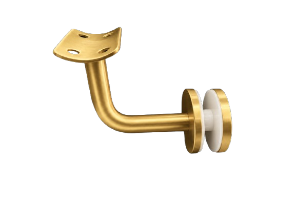 SOPORTE TIPO J MURO-PASAMANOS ORO MATE ACERO INOXIDABLE 304