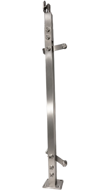 POSTE CUADRADO ARMADO V 2 SATIN ACERO INOXIDABLE