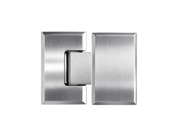 BISAGRA VIDRIO A VIDRIO DE 180° CROMO ACERO INOXIDABLE 201
