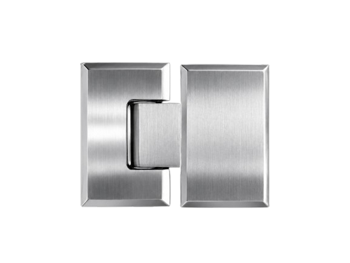 180° GLASS-TO-GLASS HINGE, CHROME-PLATED 201 STAINLESS STEEL