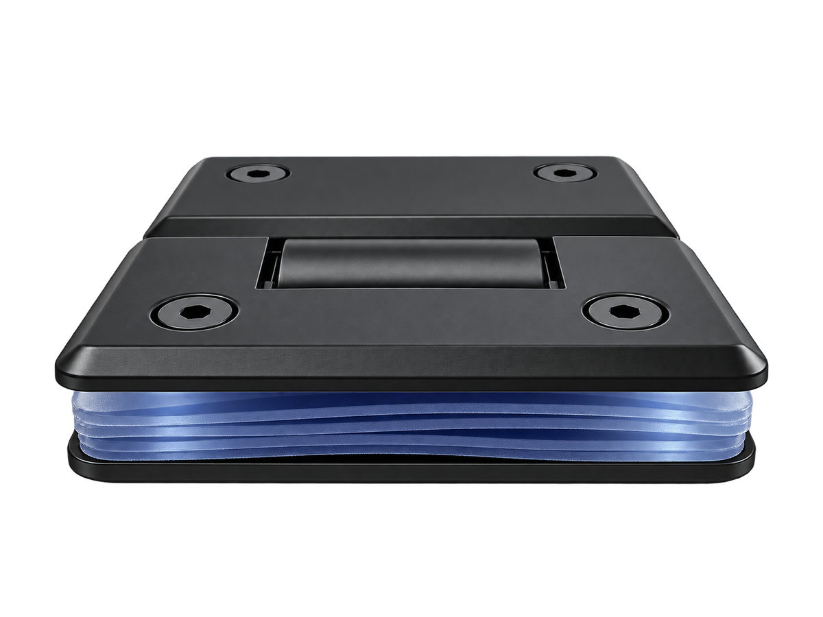 BISAGRA VIDRIO A VIDRIO 180° NEGRO ZAMAC
