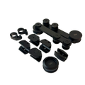 KIT SISTEMA 500 BARRA A VIDRIO NEGRO ACERO INOXIDABLE 201 Z VENTA SIN BARRA