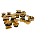 KIT SISTEMA 500 BARRA A VIDRIO ORO BRILLANTE ACERO INOXIDABLE 304 VENTA CON BARRA