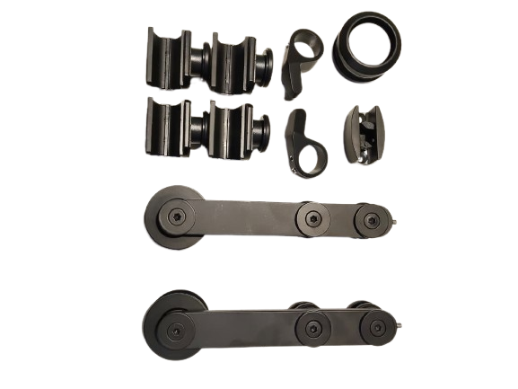 KIT SISTEMA 500 BARRA A MURO NEGRO ACERO INOXIDABLE 201 Z VENTA SIN BARRA