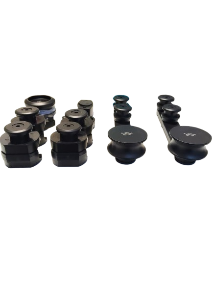 KIT SISTEMA 500 BARRA A MURO NEGRO ACERO INOXIDABLE 201 Z VENTA SIN BARRA
