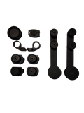 KIT SISTEMA 500 BARRA A MURO NEGRO ACERO INOXIDABLE 201 Z VENTA SIN BARRA