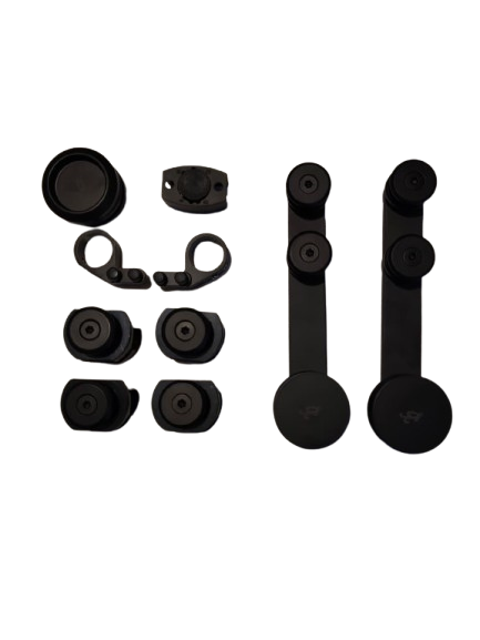 KIT SISTEMA 500 BARRA A MURO NEGRO ACERO INOXIDABLE 201 Z VENTA SIN BARRA