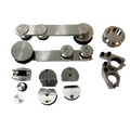KIT SISTEMA 500 BARRA A VIDRIO SATIN ACERO INOXIDABLE 304 VENTA SIN BARRA