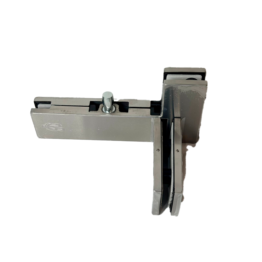 HERRAJE TIPO L CON COSTILLA PARA ANTEPECHO IZQUIERDO SATIN ACERO INOXIDABLE 304