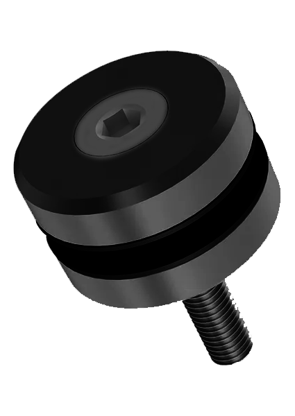 CONECTOR CIRCULAR MURO A VIDRIO NEGRO ACERO INOXIDABLE 304