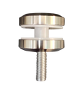 CONECTOR CIRCULAR MURO A VIDRIO SATIN ACERO INOXIDABLE 304