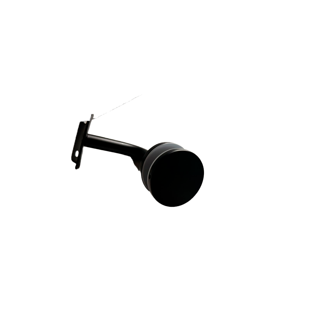 SOPORTE TIPO J VIDRIO-PASAMANOS NEGRO ACERO INOXIDABLE 304