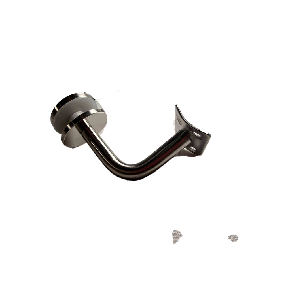 SOPORTE TIPO J VIDRIO-PASAMANOS SATIN ACERO INOXIDABLE 304