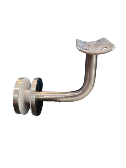 SOPORTE TIPO J VIDRIO-PASAMANOS SATIN ACERO INOXIDABLE 304