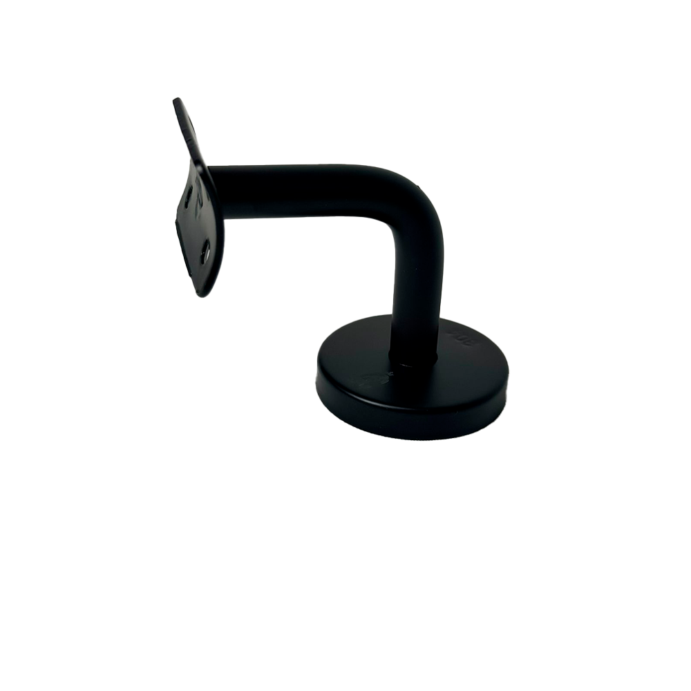 SOPORTE TIPO J MURO-PASAMANOS CON TAPA NEGRO ACERO INOXIDABLE 304