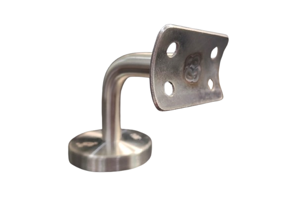 SOPORTE TIPO J MURO-PASAMANOS CON TAPA SATIN ACERO INOXIDABLE 304