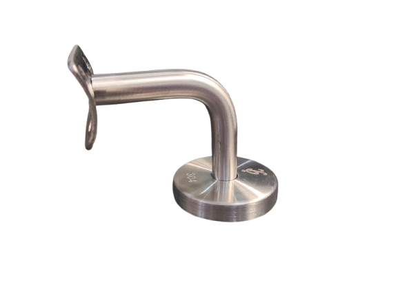 J-TYPE WALL-MOUNTED HANDRAIL SUPPORT WITH SATIN COVER, 304 STAINLESS STEEL