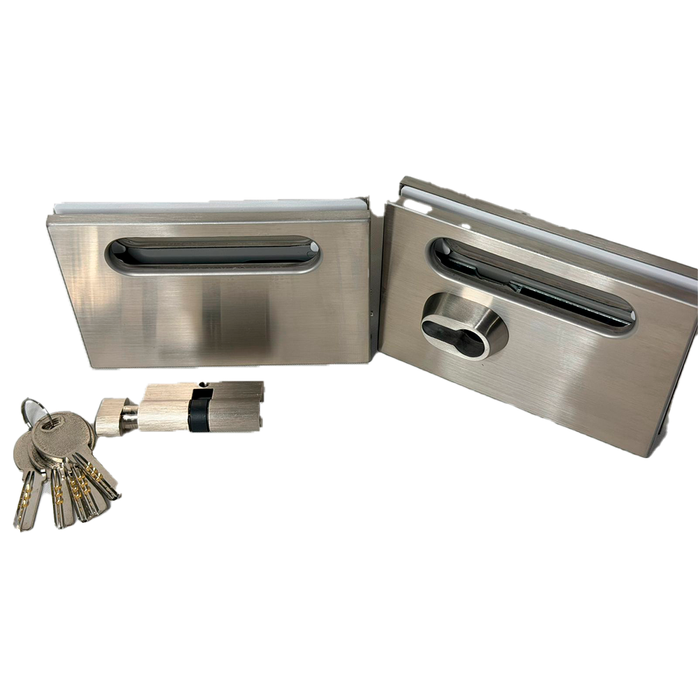 CHAPA PARA SISTEMA PLEGABLE CONTRA A VIDRIO SATIN ACERO INOXIDABLE 304