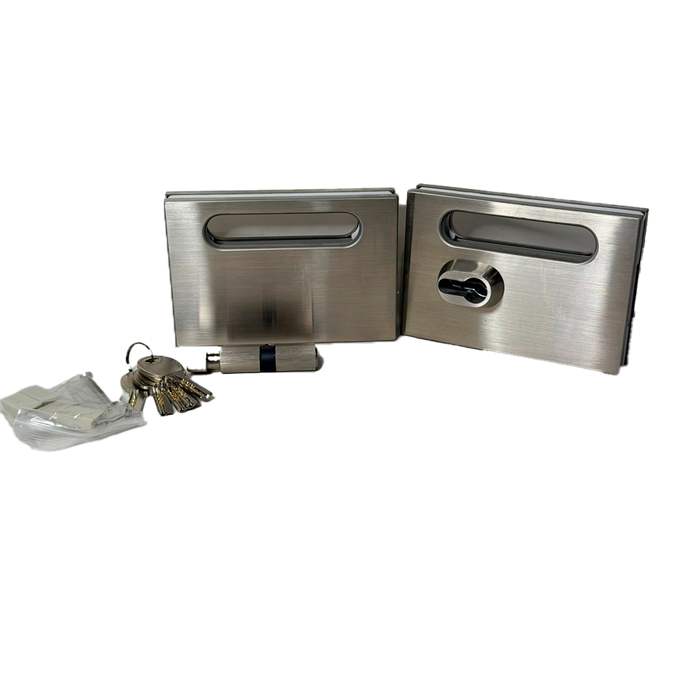 CHAPA PARA SISTEMA PLEGABLE CONTRA A VIDRIO SATIN ACERO INOXIDABLE 304