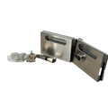 CHAPA PARA SISTEMA PLEGABLE CONTRA A VIDRIO SATIN ACERO INOXIDABLE 304