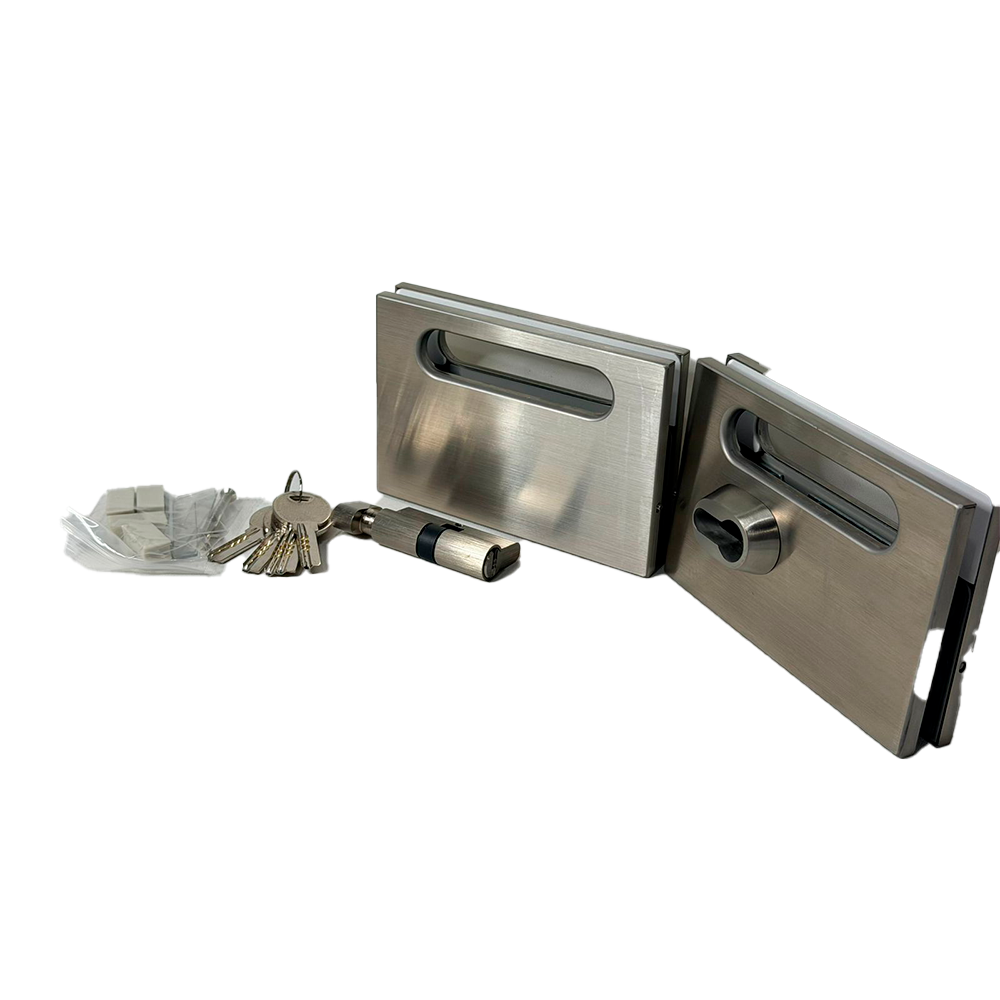 CHAPA PARA SISTEMA PLEGABLE CONTRA A VIDRIO SATIN ACERO INOXIDABLE 304