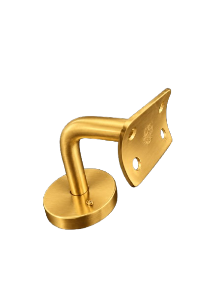 SOPORTE TIPO J MURO-PASAMANOS ORO BRILLANTE ACERO INOXIDABLE 304