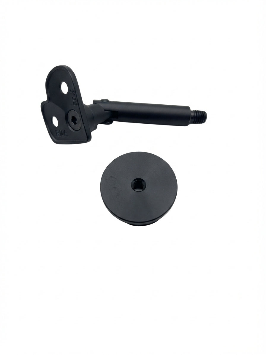 TAPA Y VELA CORAZON EN ESCUADRA PARA PASAMANOS TUBO 2 CON BASE MOVIBLE NEGRO ACERO INOXIDABLE 304