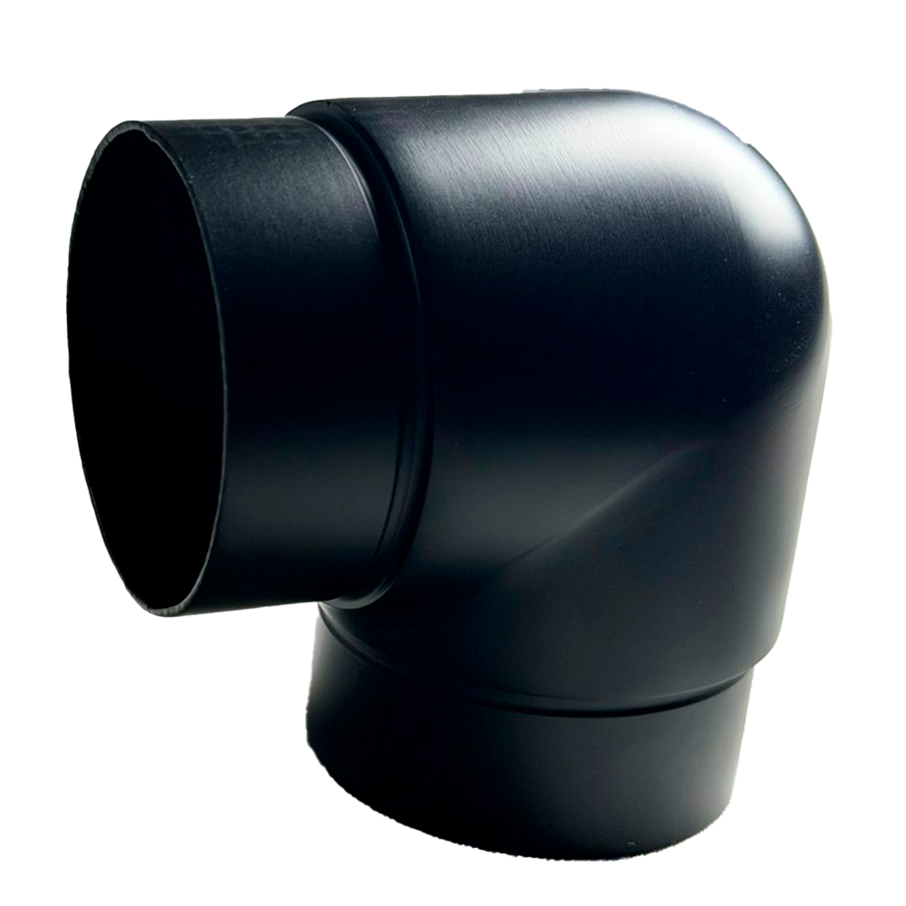 UNION DE 90° PARA TUBO 1 1/2 NEGRO ACERO INOXIDABLE 304