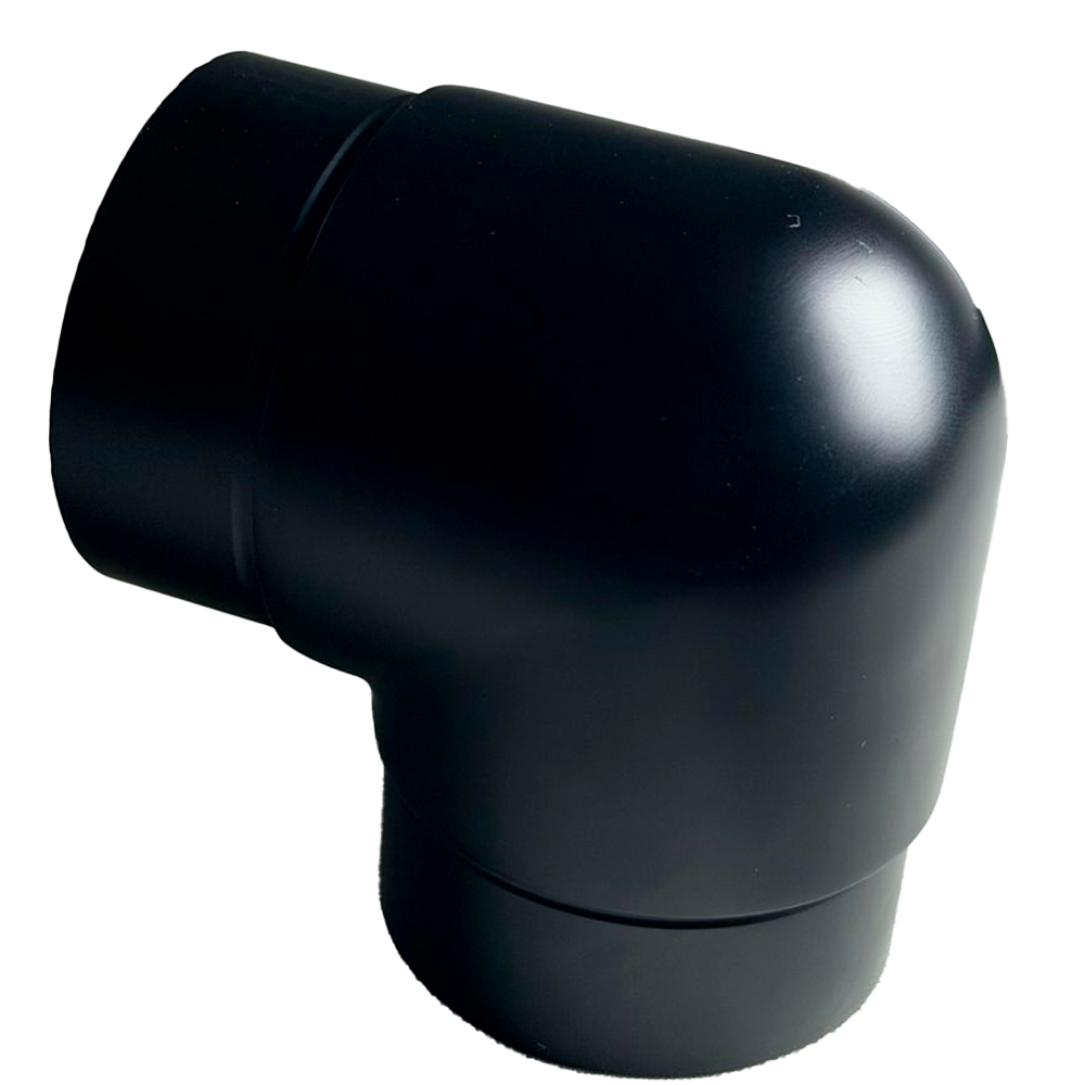 UNION DE 90° PARA TUBO 1 1/2 NEGRO ACERO INOXIDABLE 304
