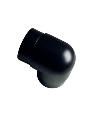 UNION DE 90° PARA TUBO 2 NEGRO ACERO INOXIDABLE 304