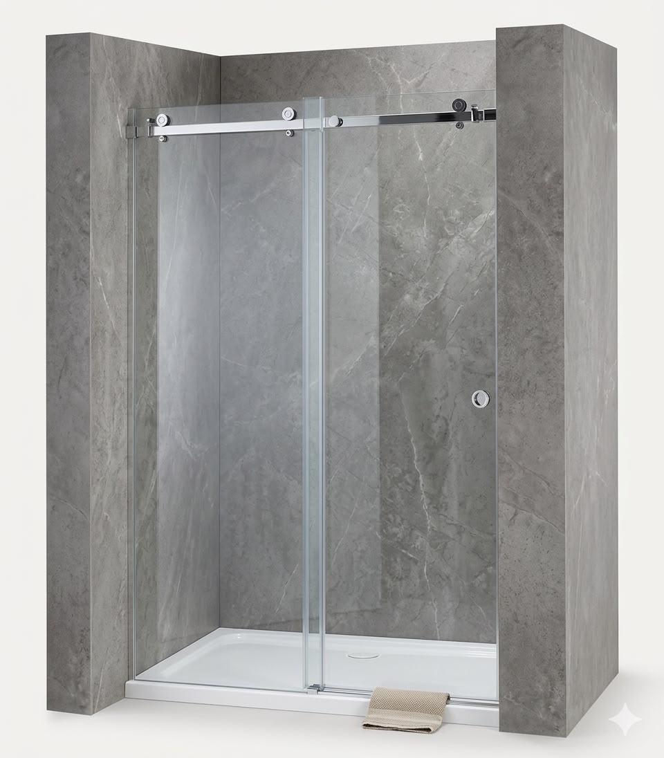 CANCEL DE BAÑO CORREDIZO 2.00 MTS SATIN ZAMAC