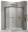 CANCEL DE BAÑO EN ESCUADRA DE 1X1 NEGRO ACERO INOXIDABLE 304