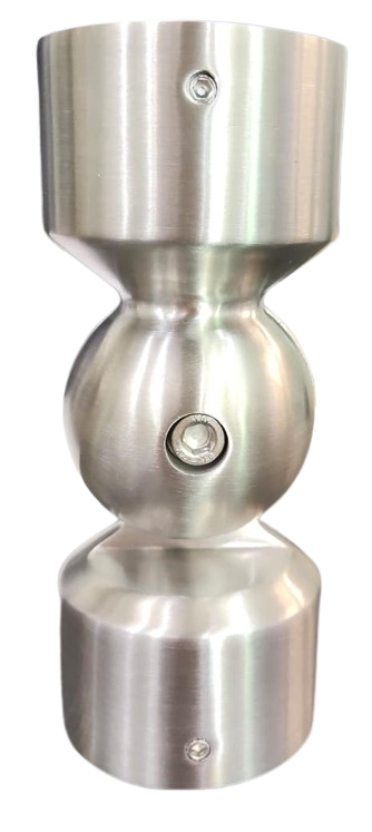 UNION ARTICULADA REDONDA PARA TUBO 2 SATIN ACERO INOXIDABLE 304