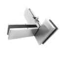 HERRAJE TIPO L CON COSTILLA PARA ANTEPECHO DERECHO SATIN ACERO INOXIDABLE 304