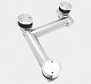 HERRAJE ALEMAN TIPO L PARA FIJOS SATIN ACERO INOXIDABLE 304
