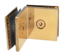 CLIP VIDRIO A VIDRIO 90° ORO MATE ACERO INOXIDABLE 201