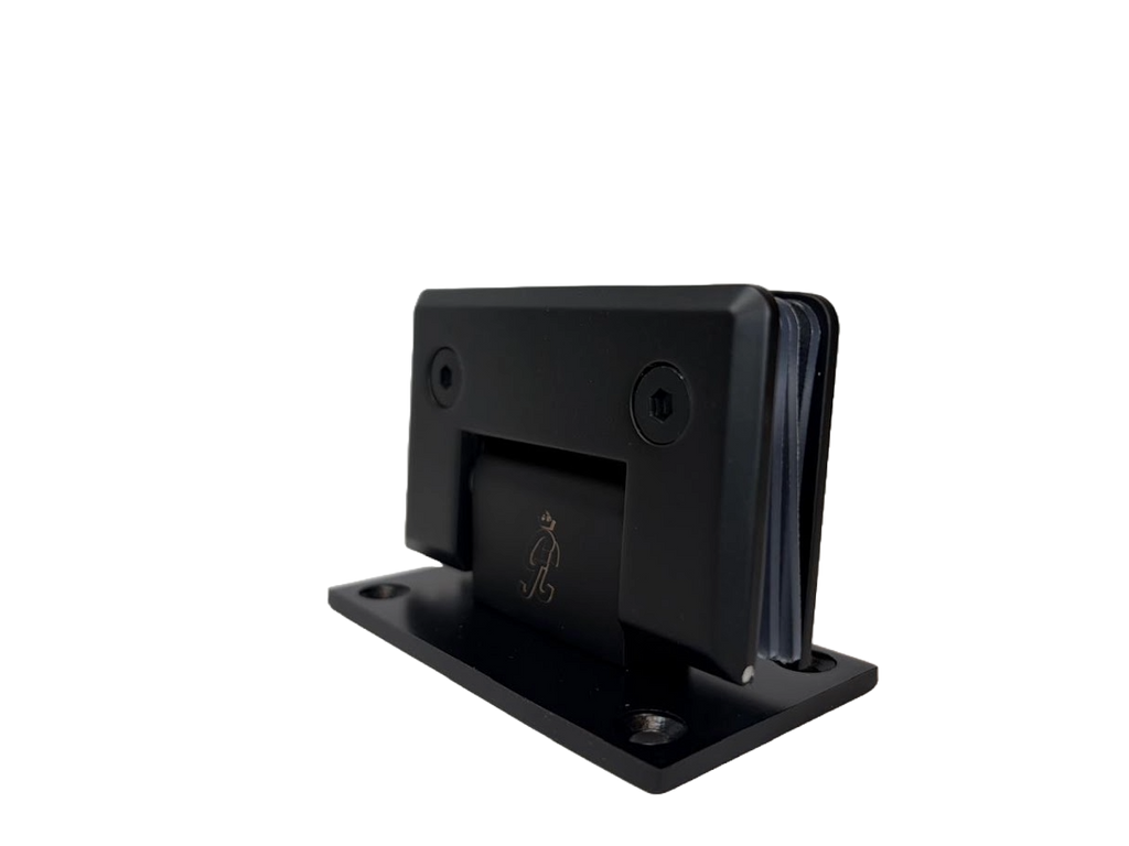BISAGRA MURO A VIDRIO 90° DESCENTRADA NEGRO ACERO INOXIDABLE 304 CASTING