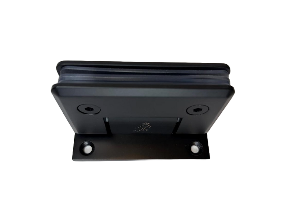 BISAGRA MURO A VIDRIO 90° DESCENTRADA NEGRO ACERO INOXIDABLE 304 CASTING